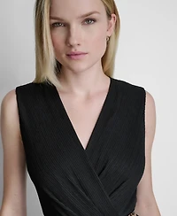 Dkny Women's V-Neck Belted Midi Dress