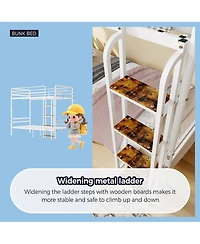 Streamdale Furniture Metal Bunk Bed with Safety Guardrail and Ladder