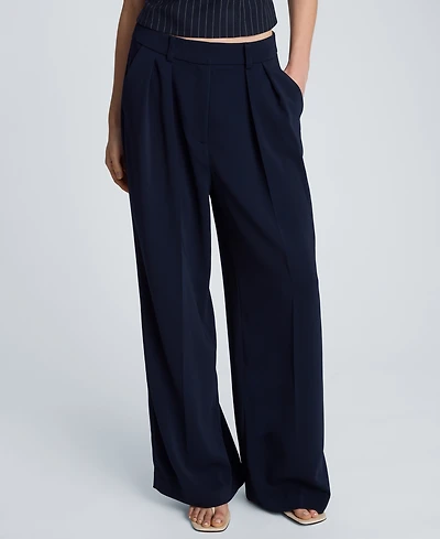 Kenneth Cole Women's High-Rise Wide Leg Pleated Pants