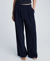 Kenneth Cole Women's High-Rise Wide Leg Pleated Pants