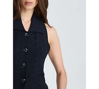 Kenneth Cole Women's Cotton-Blend Halter Neck Sweater