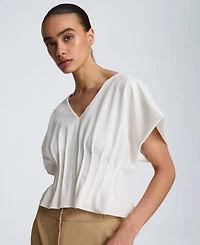 Kenneth Cole Women's Pleated V-Neck Top