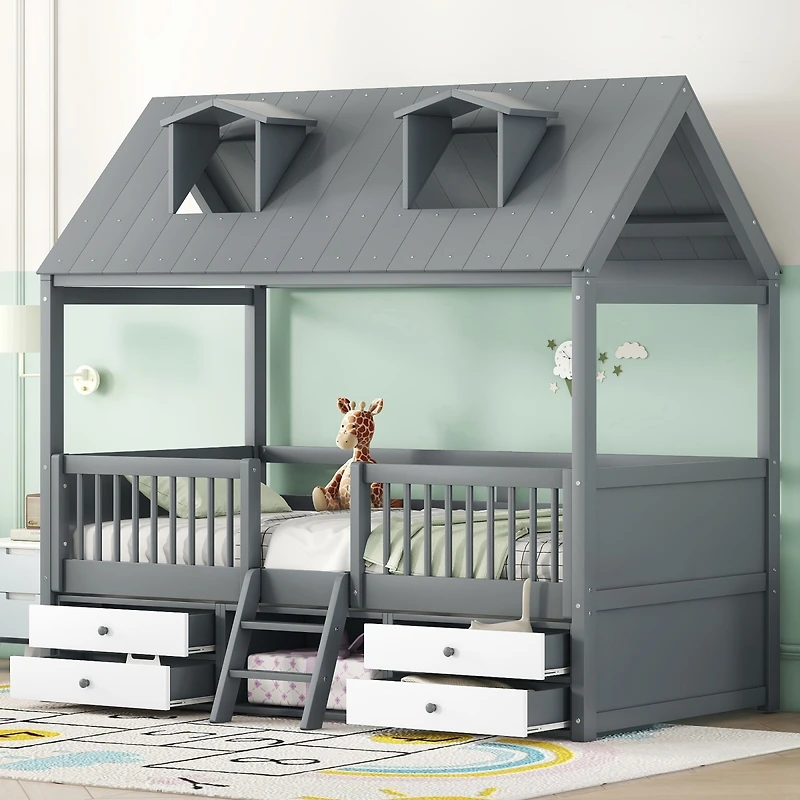 Streamdale Furniture Wood Bed House Bed Frame