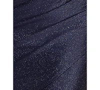 Emerald Sundae Juniors' Glitter Knit Cowl Neck Dress