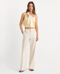 Good American Women's Mid-Rise Hook-and-Eye Front Pants
