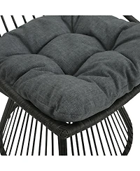 Streamdale Furniture Retro Boho Wicker Papasan High-Back Lounge Chair