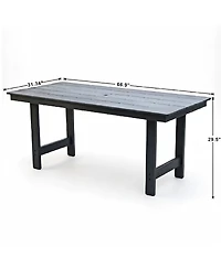 Streamdale Furniture 5-Piece Hdpe Outdoor Patio Dining Set with Umbrella Hole