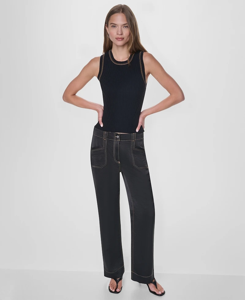 Dkny Women's Contrast Stitch Tank Top