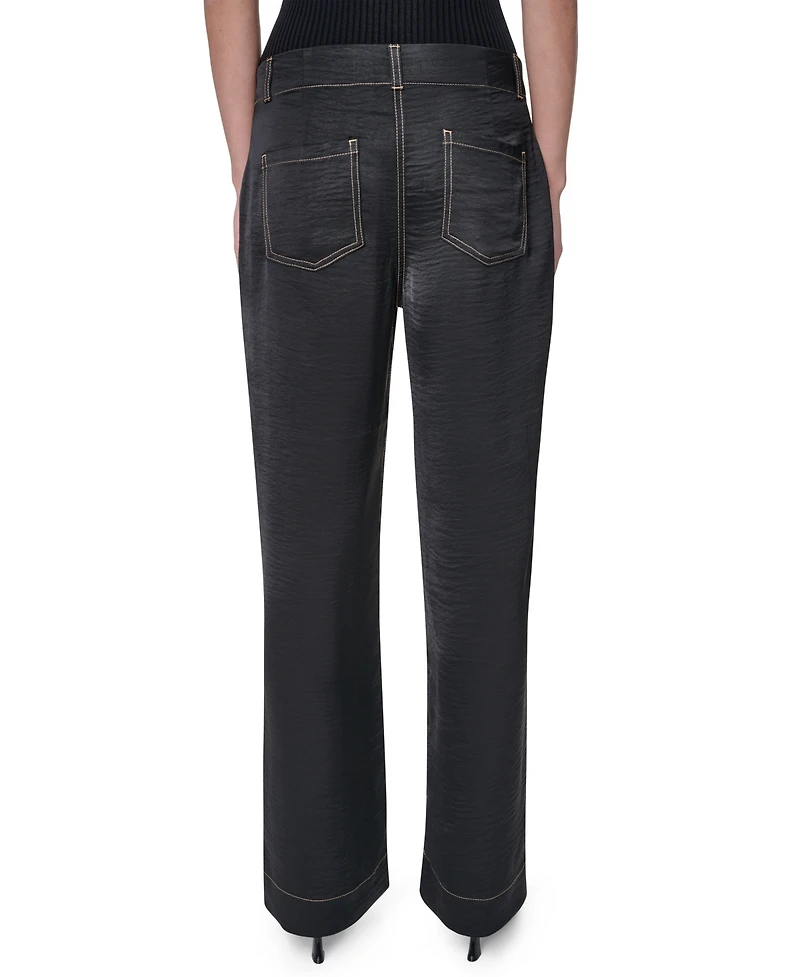 Dkny Women's Straight-Leg Top Stitch Pants