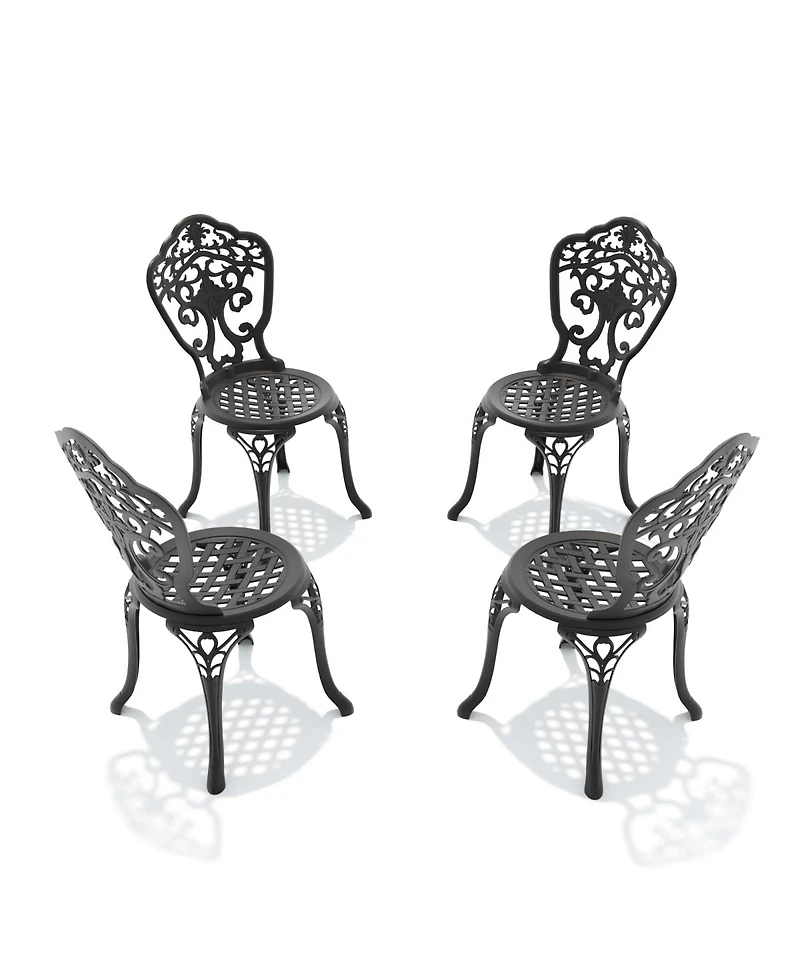 Streamdale Furniture Cast Aluminum Patio Dining Chair 4PCS With Frame