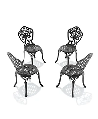Streamdale Furniture Cast Aluminum Patio Dining Chair 4PCS With Frame