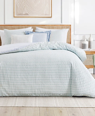 Peri Home Seersucker Stripe 3-Piece Duvet Cover Set