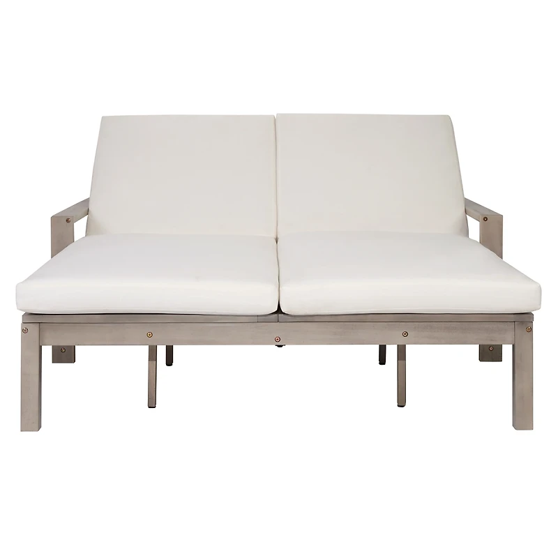 Streamdale Furniture 5-Position Adjustable Double Outdoor Lounge Chair with Cushions