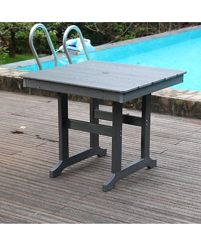 Streamdale Furniture Modern Hdpe Weather-Resistant Outdoor Dining Table with Umbrella Hole