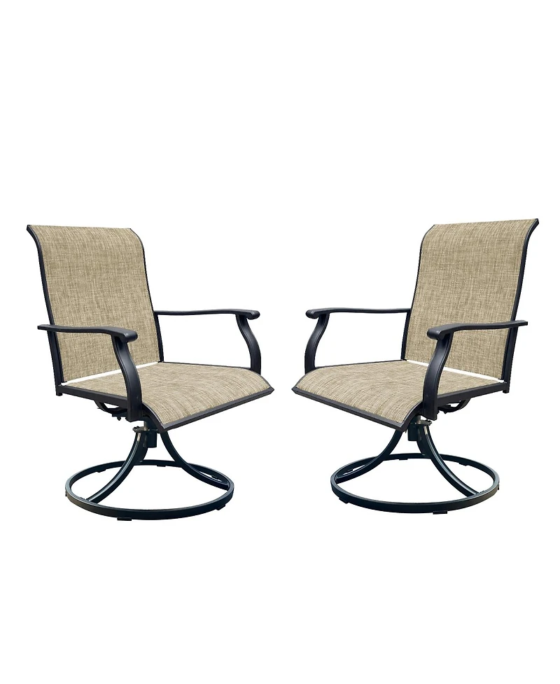 Streamdale Furniture 2-Piece Outdoor Swivel Textilene Patio Dining Chairs