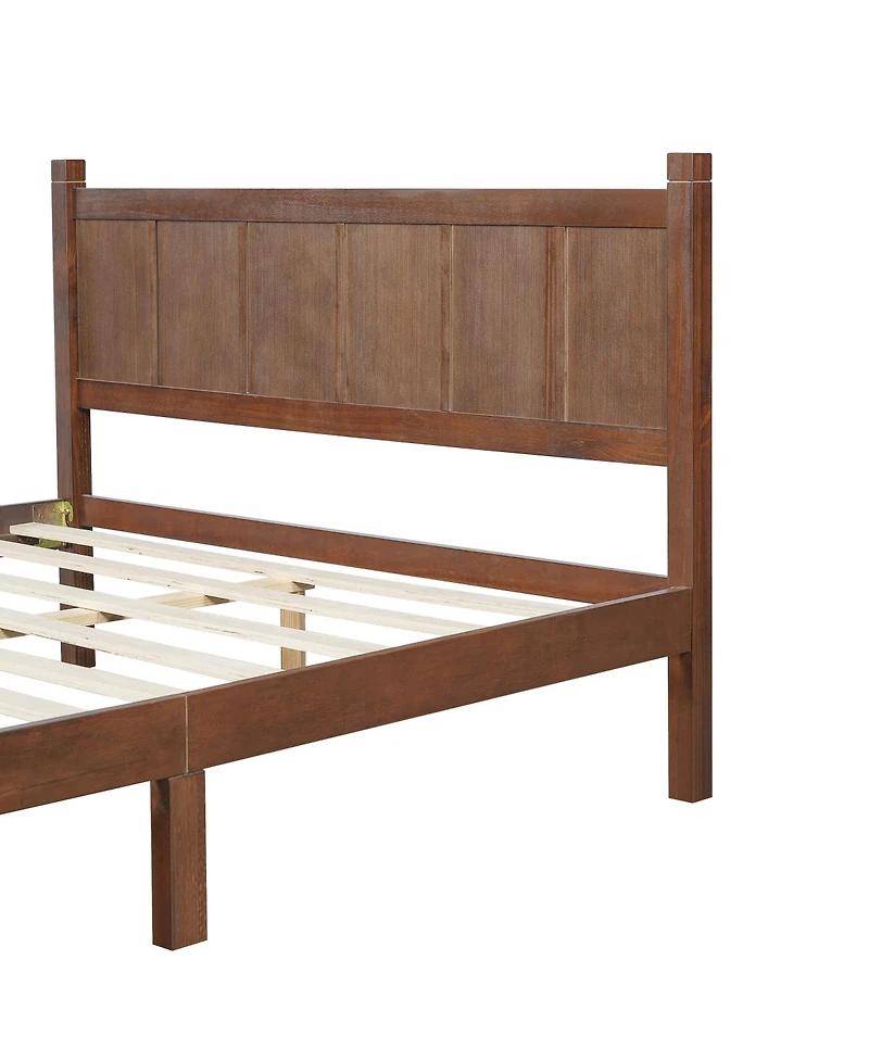 Streamdale Furniture Minimalist Modern Full Size Platform Bed with Wood Grain Finish