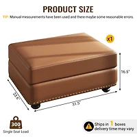 Streamdale Furniture Faux Leather Ottoman for Living Room, Apartment, and Office