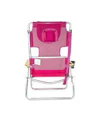 Ostrich The Altitude 3N1 High Back Outdoor Beach Lounge Chair w/Footrest, Pink