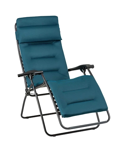 Lafuma Futura Air Comfort Padded Folding Patio Lawn Recliner Chair, Coral Blue