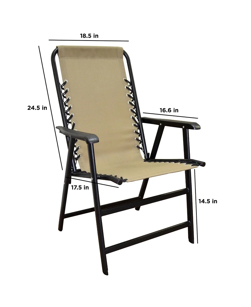 Caravan Canopy Infinity Suspension Portable Folding Sports Chair, Regular, Beige