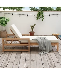 Streamdale Furniture 5-Position Outdoor Chaise Lounge with Cushion and Adjustable Backrest