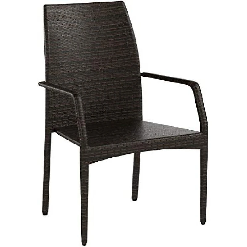 Streamdale Furniture Fully Assembled Brown Pe Wicker Outdoor Patio Chairs with Iron Frame