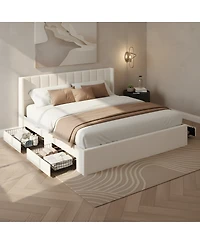 Streamdale Furniture Large-capacity upholstered storage bed with drawers ,King