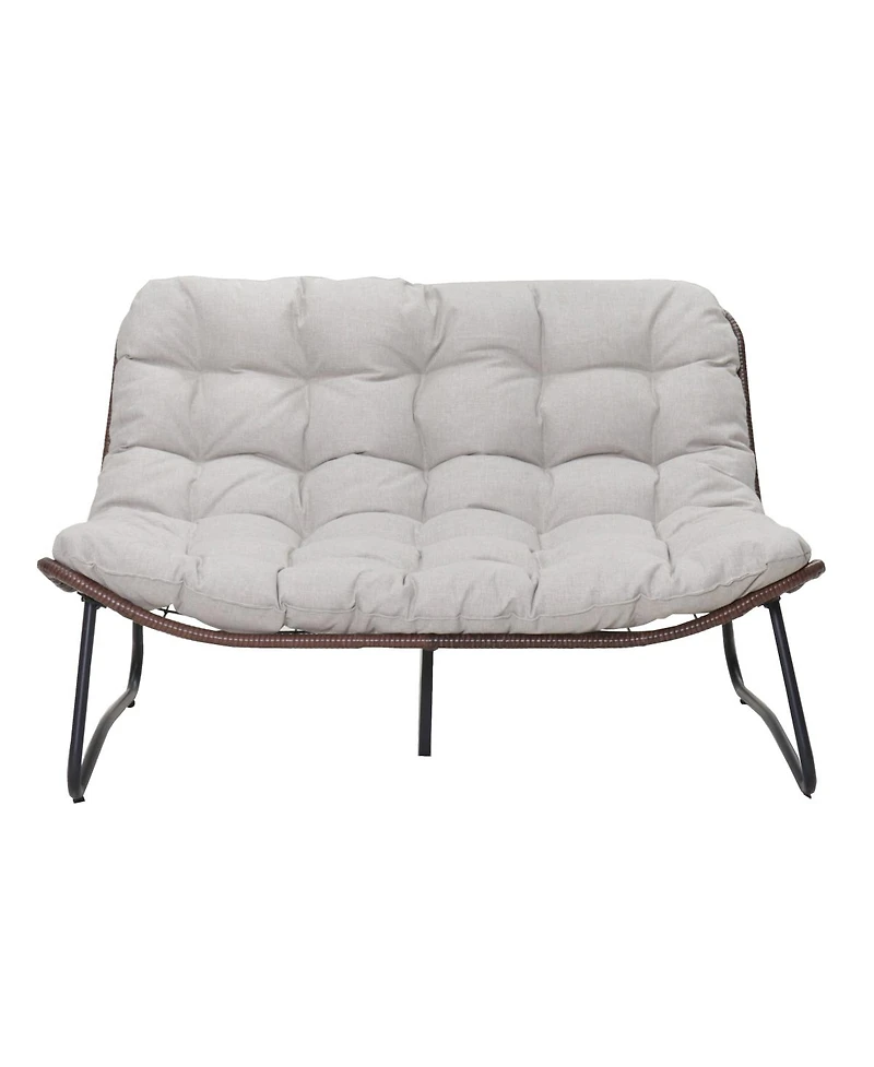 Streamdale Furniture All-Weather Wicker Patio Loveseat with Thick Cushions