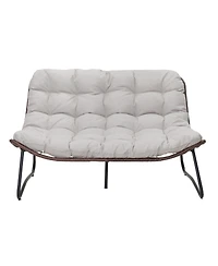 Streamdale Furniture All-Weather Wicker Patio Loveseat with Thick Cushions