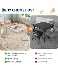homfan 6 Piece Folding Kids Chairs Set, Children Activity Chairs Set for Dining Room,Daycare,Classrooms