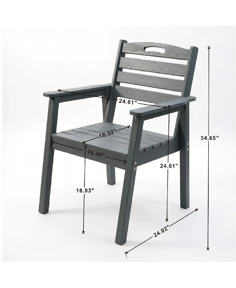 Streamdale Furniture Hdpe Outdoor Terrace Dining Chair Set