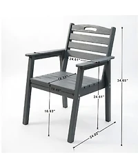 Streamdale Furniture Hdpe Outdoor Terrace Dining Chair Set