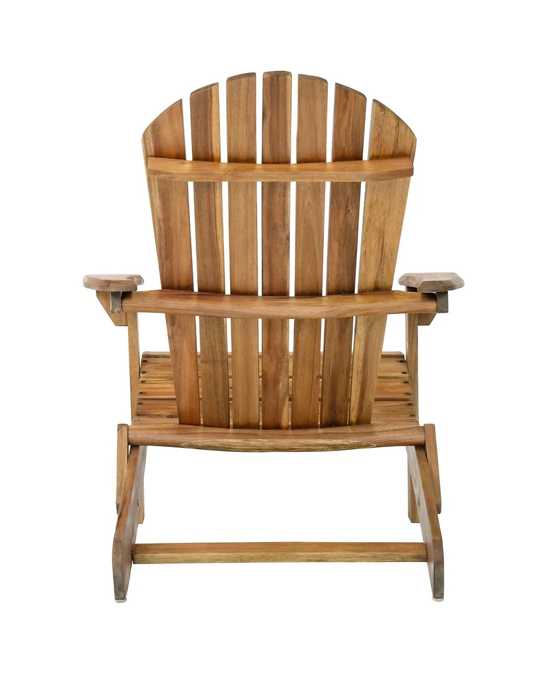 Streamdale Furniture Folding Wooden Adirondack Chair - Teak Finish Outdoor Patio Lounge Furniture