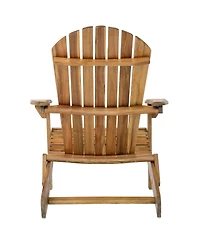 Streamdale Furniture Folding Wooden Adirondack Chair - Teak Finish Outdoor Patio Lounge Furniture