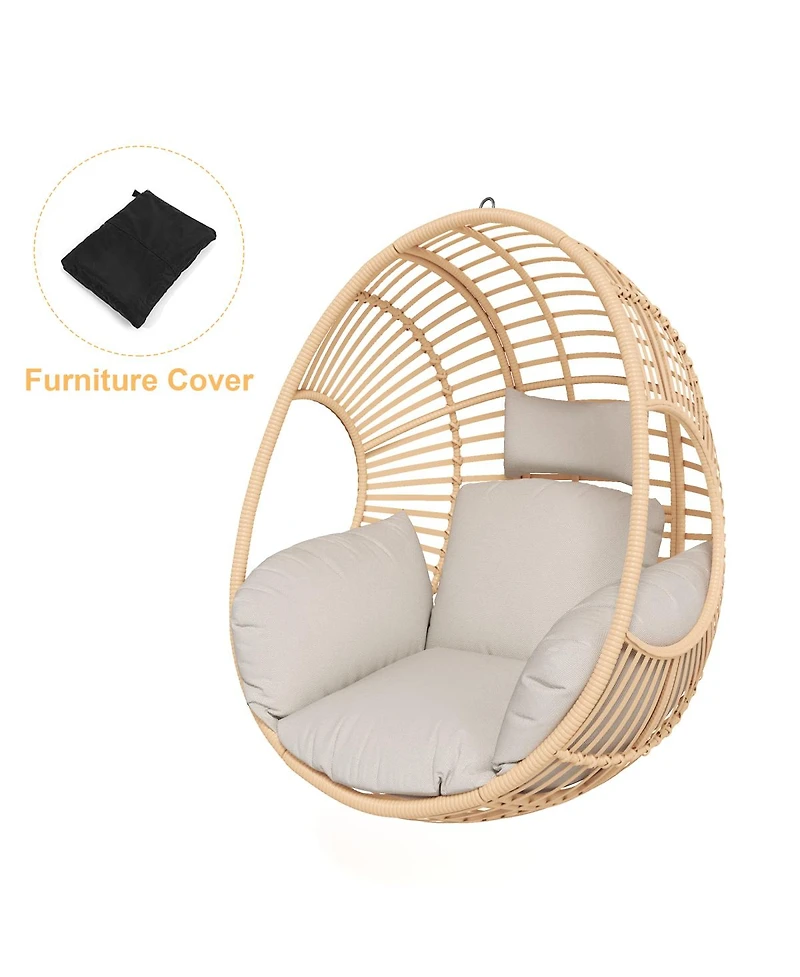 Streamdale Furniture Outdoor Wicker Swing Egg Chair Natural Color-Seat Part Only