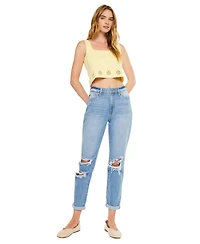 KanCan Women's Bridget Ultra High Rise Mom Jeans