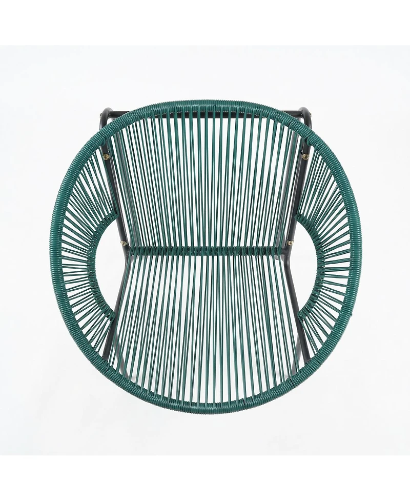 Streamdale Furniture Vibrant Teal Pe Rattan Outdoor Patio Chair with Durable Iron Frame