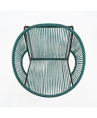 Streamdale Furniture Vibrant Teal Pe Rattan Outdoor Patio Chair with Durable Iron Frame