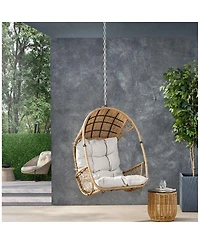 Streamdale Furniture Wicker Hanging Basket Chair with 8' Chain