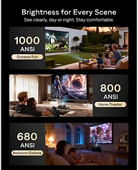 Aurzen Portable Home Theater Projector with Latest Google Tv Built-in, 1000 Ansi Lumens, Memc Tech, 4K Support, 20W DoIby Audio, Fully Automatic