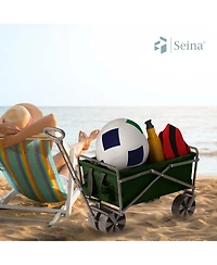Seina 150lb Capacity Collapsible Steel Frame Outdoor Utility Wagon Cart