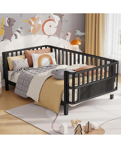 Streamdale Furniture Twin Size Metal Platform Bed with Rails
