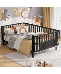 Streamdale Furniture Twin Size Metal Platform Bed with Rails