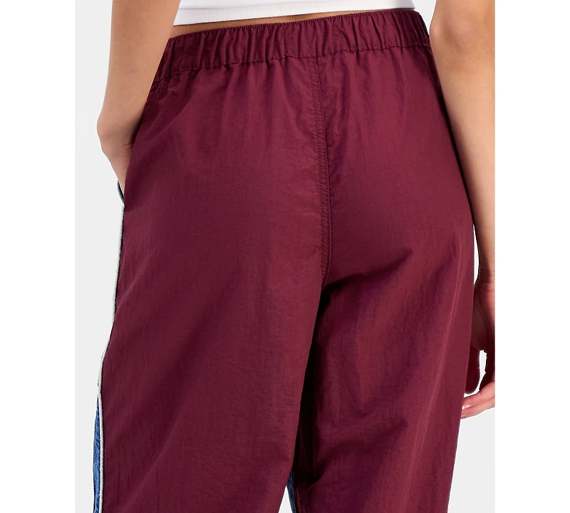 Madden Girl Juniors' Mixed Materials Wide Leg Jeans