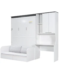 Streamdale Furniture Multi-Functional Murphy Bed With Sofa, Desk, And Storage - Queen Size
