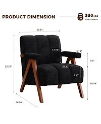 Streamdale Furniture Mid-Century Modern Cloud-Shaped Accent Chairs, Set of 2