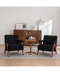 Streamdale Furniture Mid-Century Modern Cloud-Shaped Accent Chairs, Set of 2