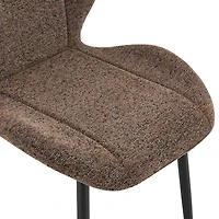 Streamdale Furniture 4-Piece Retro Minimalist Brown Fabric Dining Chairs with Black Metal Legs