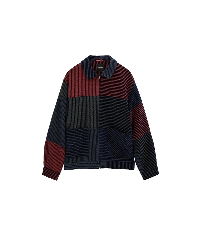 Desigual Men's Chenille Coat Blocks