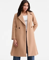 CeCe Petite Double-Breasted Belted Bow Back Coat
